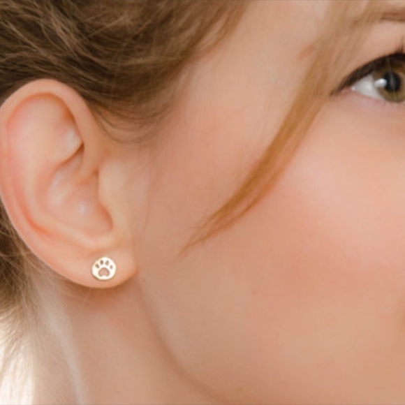 Paw Imprint Silver‎ Earrings-New - Picture 5 of 5